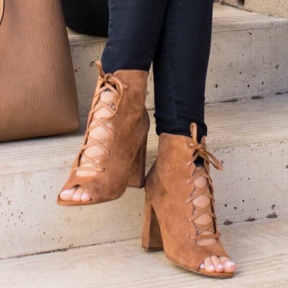 Sam Edelman Black Yvie Lace Up Suede Bootie - Picture 2 of 9